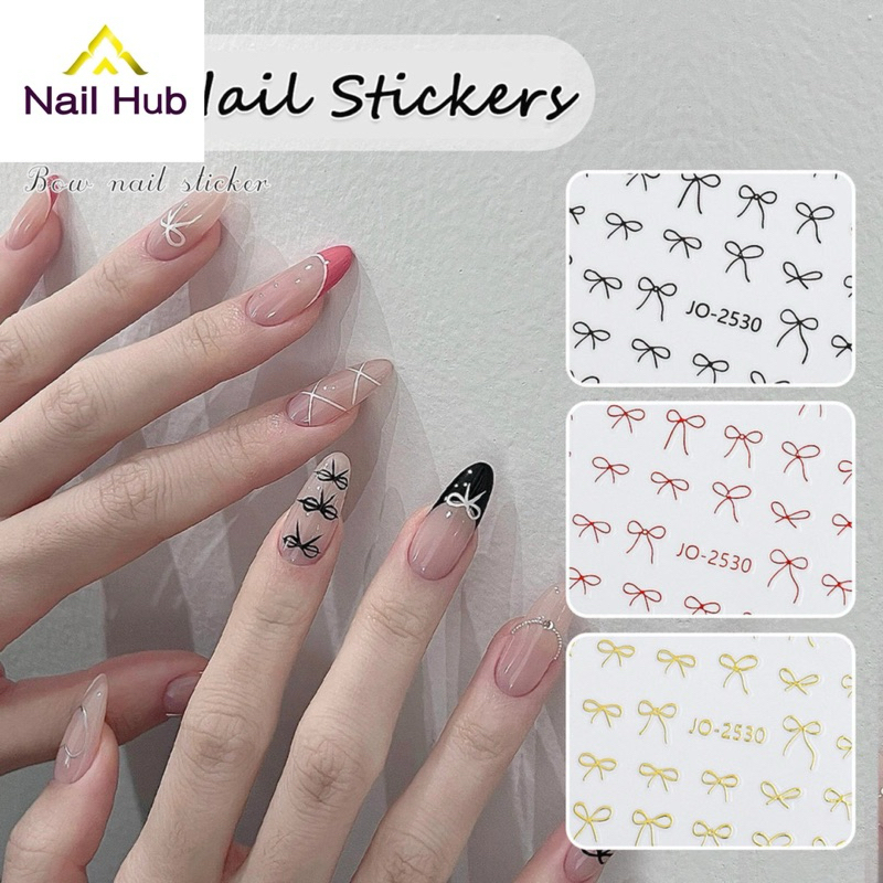 ST.111 ร้านไทย พน้อมส่ง สติกเกอร์ติดเล็บรูปโบว์ (JO-2530) ริบบิ้น