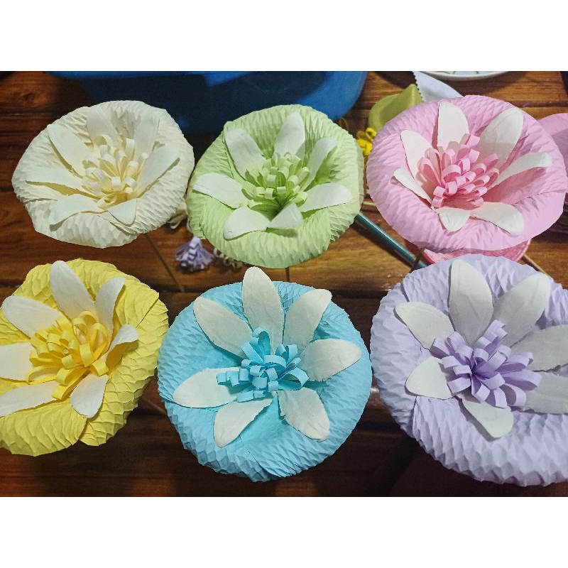 ดอกไม้จันทน์ปักหรีดบัวบาน สีอ่อน ก้านไม้6