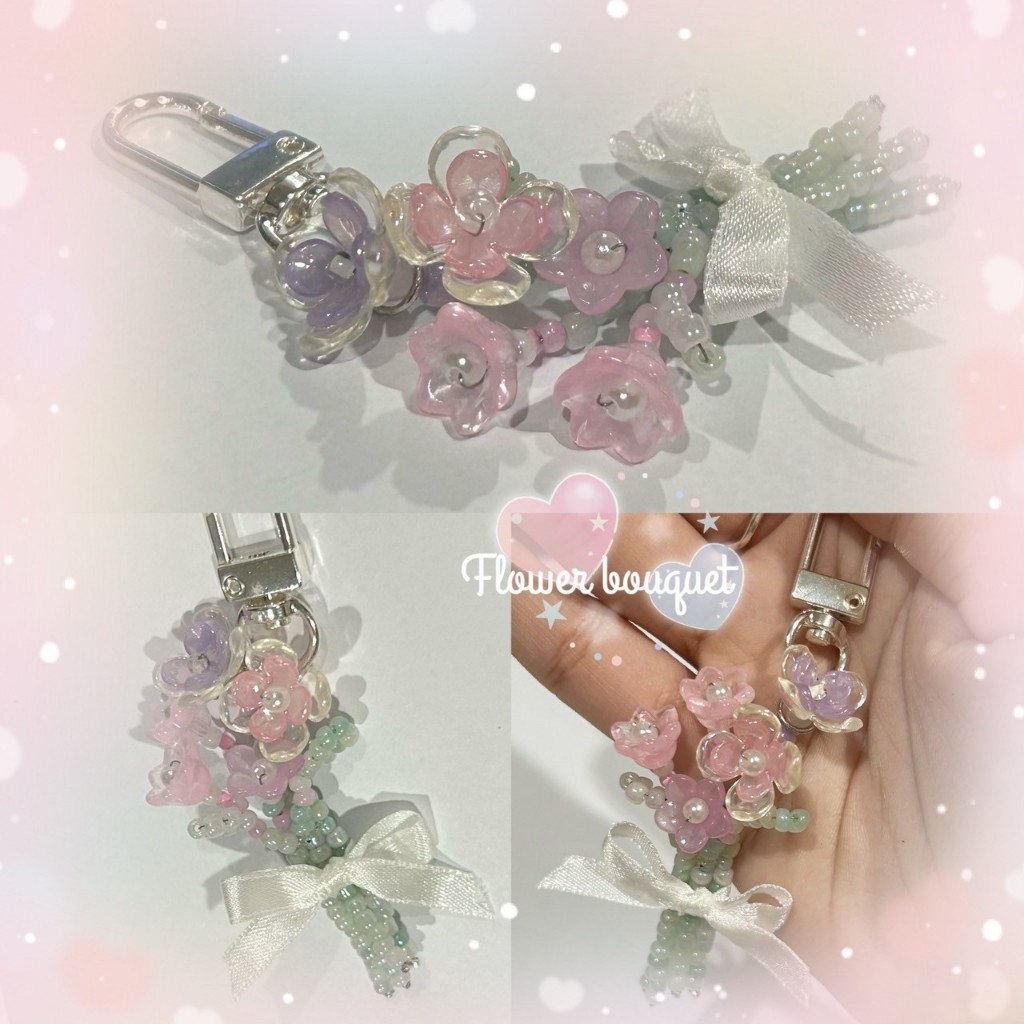 flower bouquet𓐄 𓈒 keychain ˗ˏˋพวงกุญแจช่อดอกไม้ ˎˊ˗