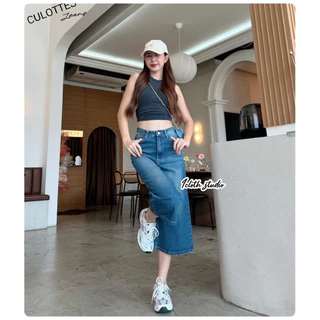 Culottes Jeans🍎 กางเกงยีนส์ 7 ส่วน ทรงคูลอต ผ้าไม่ยืด ทรงสวย Korea design
