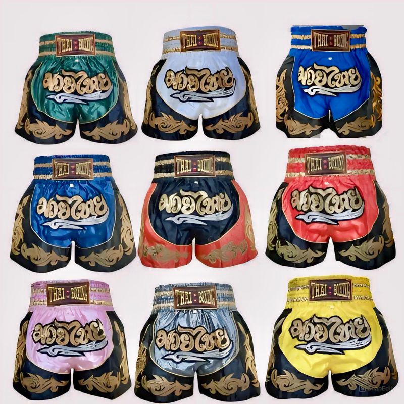 กางเกงมวยไทย Thai boxing Muay Thai กางเกงกีฬา กางเกงออกกำลังกาย ไซส์ผู้ใหญ่ เเละ ไซส์เด็ก พร้อมส่งจากไทย