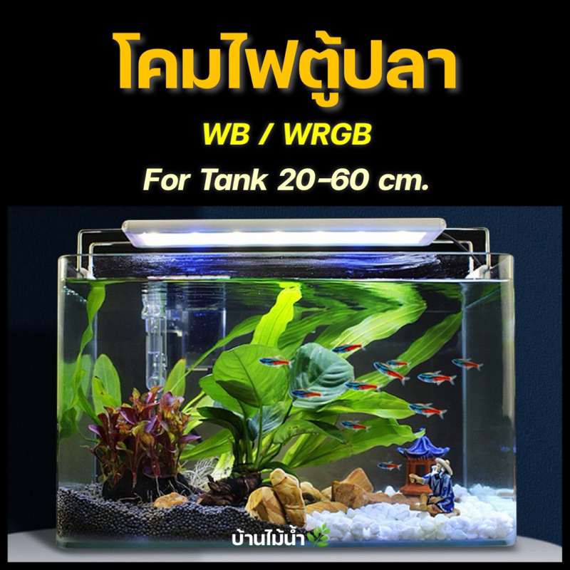 ไฟตู้ปลา โคมไฟตู้ปลา GX-A ไฟ LED WRGB WB ตู้ปลาสวยงาม | บ้านไม้น้ำ🌿