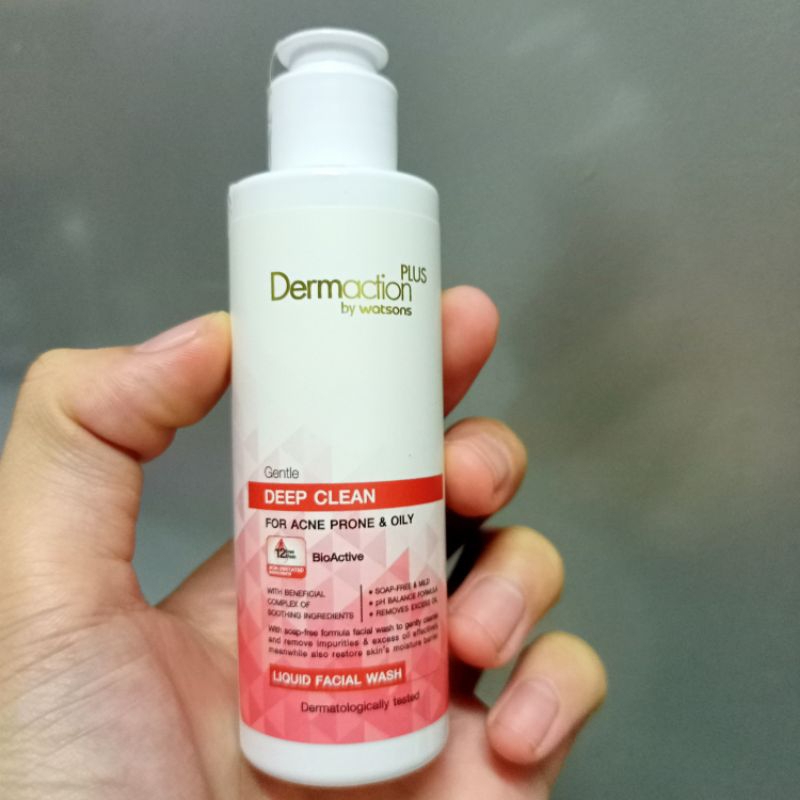 Demaction plus gentle Deep clean 60ml ทำความสะอาดผิวหน้าสำหรับเป็นสิวผิวมัน สูตรอ่อนโยนไม่แห้งตึง