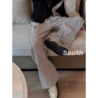 🎀พร้อมส่ง 🎀กางเกงขายาวPolo ผ้านิ่มใส่สบาย ฟรีไซส์ เอวยางยืด โปโล ใส่สบาย กางเกงแฟชั่นลายทาง