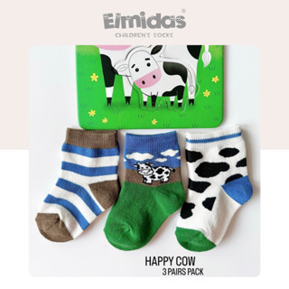 ถุงเท้าเด็ก Elmidas รุ่น Happy Cow (เซ็ท 3 คู่)