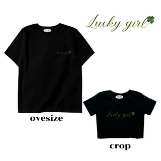 Resign.studio เสื้อยืด Crop & Oversize - Lucky girl