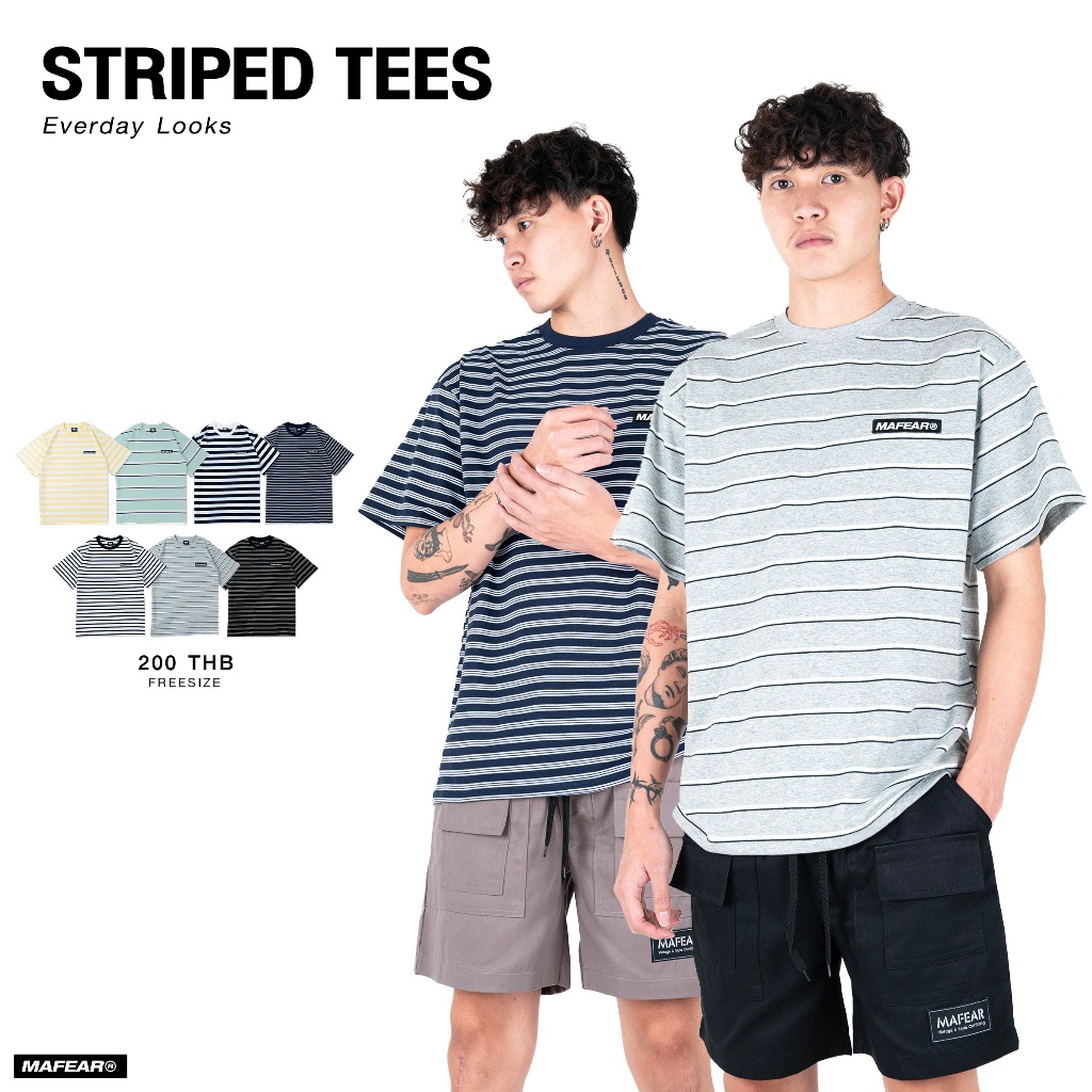 MAFEAR – เสื้อยืดคอกลม รุ่น Striped t-shirt