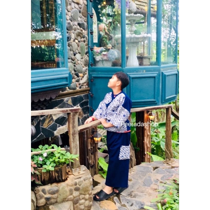ชุดยูกาตะเด็กผู้ชายแบบซามูไรใส่(มีไซด์ m l xl 5-12ขวบ - รูปที่ 2