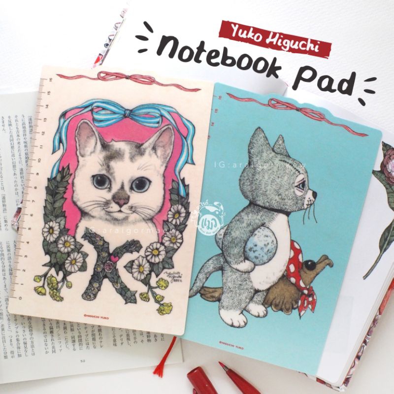 ✍️พร้อมส่ง 2 ลายใหม่!!✍️ 🇯🇵Made in Japan🇯🇵  แผ่นรองเขียน รองเม้าส์ พิมพ์ลาย Notebook Pad ผลงาน Yuko 