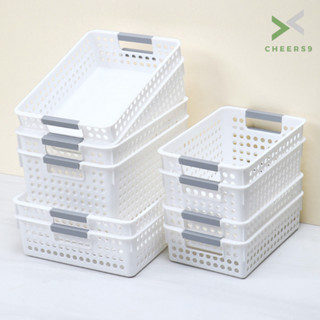 ตะกร้าพลาสติก ตะกร้าสีขาว สไตล์มินิมอล storage-box มีที่จับด…