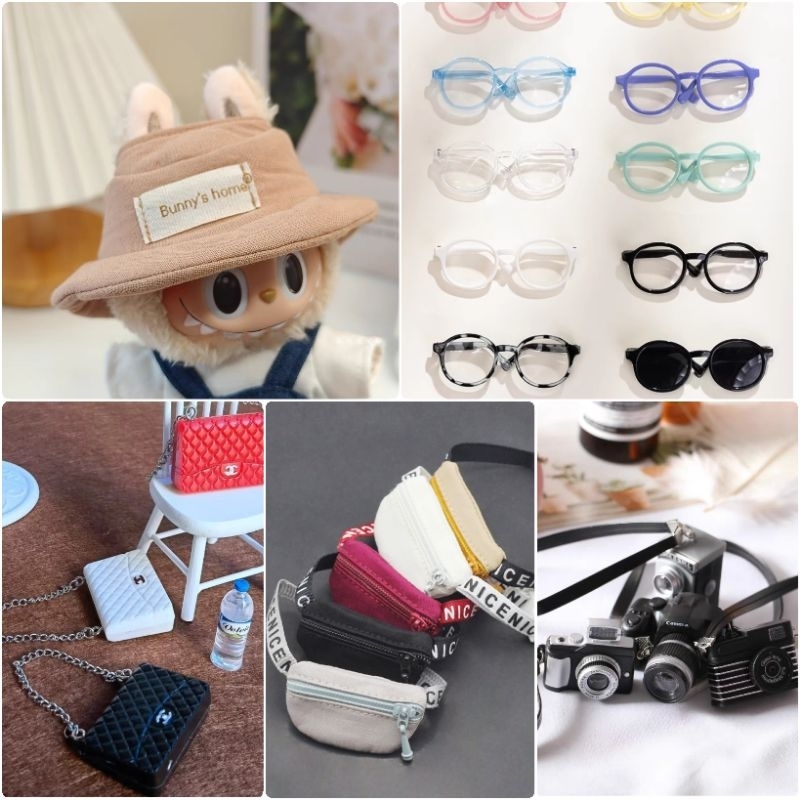 พร้อมส่งจากไทย!!! หมวกลาบูบู้ กระเป๋าลาบูบู้ แว่นตาลาบูบู้ พร็อพแต่งตุ๊กตา พร็อพLabubu Upsetduck Kimmon