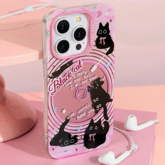 Black cat phone case collection from casetest lab เคสไอโฟนลายน้องแมวดำ