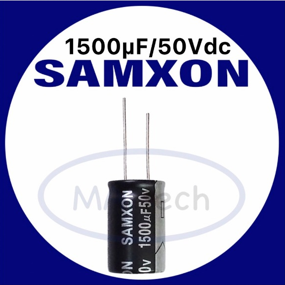 1500uf 50v คาปาซิเตอร์ 1500uF 50Vdc Capacitor 50V1500uf ตัวเก็บจุตัว C  ระยะขาห่าง 7.5 มม  ขนาด16x25มม จำนวน 1 ชิ้น