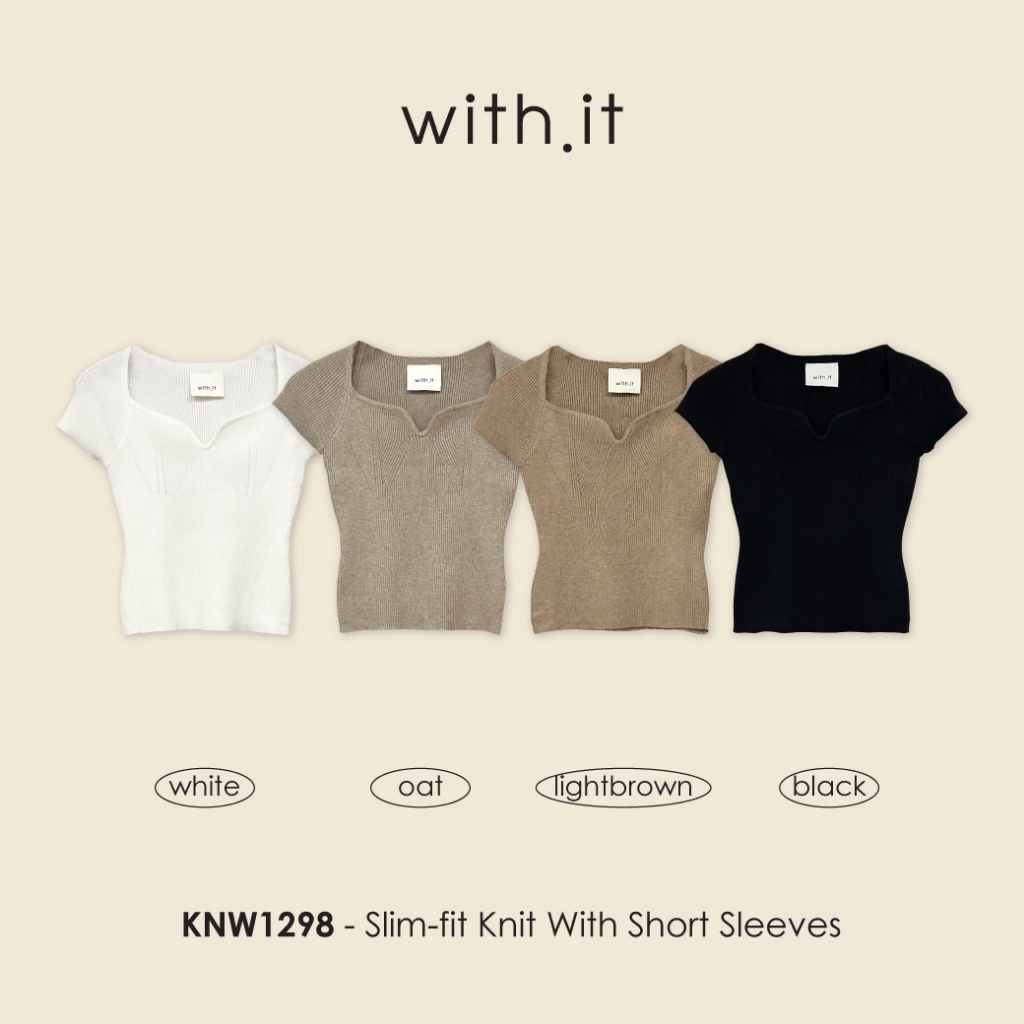 ลด 75.- พิมพ์ WTSD12 with.it.store - KNW1298 slim-fit knit with short sleeves