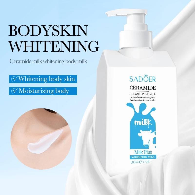 SADOER Ceramide White Body Milk Lotion เซราไมด์ มิลค์ ช่วยให้ผิวขาวชุ่มชื้น กลิ่นหอม 500 ml.