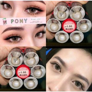 คอนแทคเลนส์ รุ่น Pony สีเทา/ตาล gray/brown ลายฮิต มีค่าสายตา…