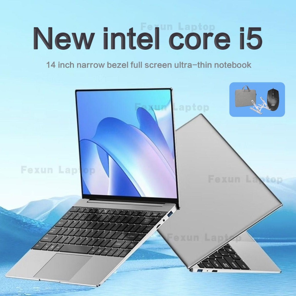 Lenovo แล็ปท็อป  ใหม่ 14.1 หน้าจอ FHD Intel Core i5 12GB RAM 128GB SSD แล็ปท็อปนักเรียนฟรี Windows 11 และ MS Office