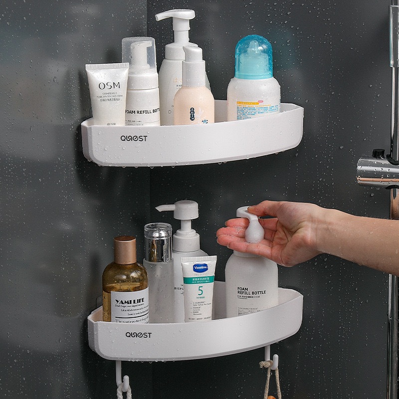 ECOCO ห้องน้ำชั้นวางวัสดุป้องกันสิ่งแวดล้อมไม่ทำเครื่องหมายชั้นวางติดตั้ง QC-518
