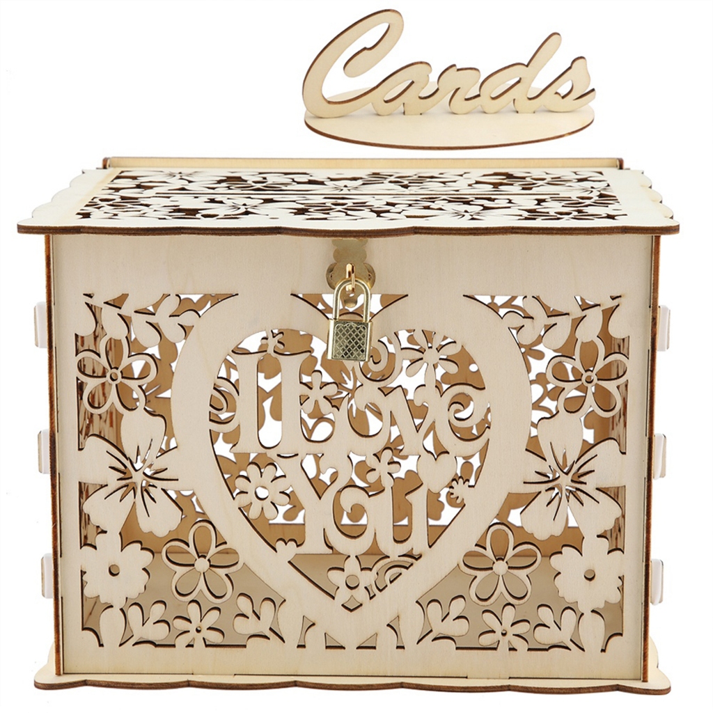 รูปตัว แบบกลวง ประกอบง่าย สําหรับใส่บัตรของขวัญ ตกแต่งงานแต่งงาน Diy