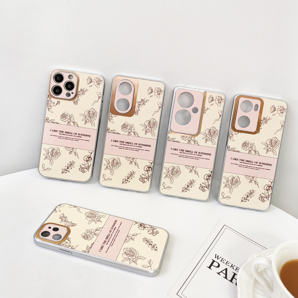 case OPPO A17 เคสหนังลายดอกไม้ เคส ออปโป้ A15 A5S A16 A18 A38 A53 A54 A57 A77S A58 A78 A52020 RENO5;6Z;7Z;8T;10;11;PRO