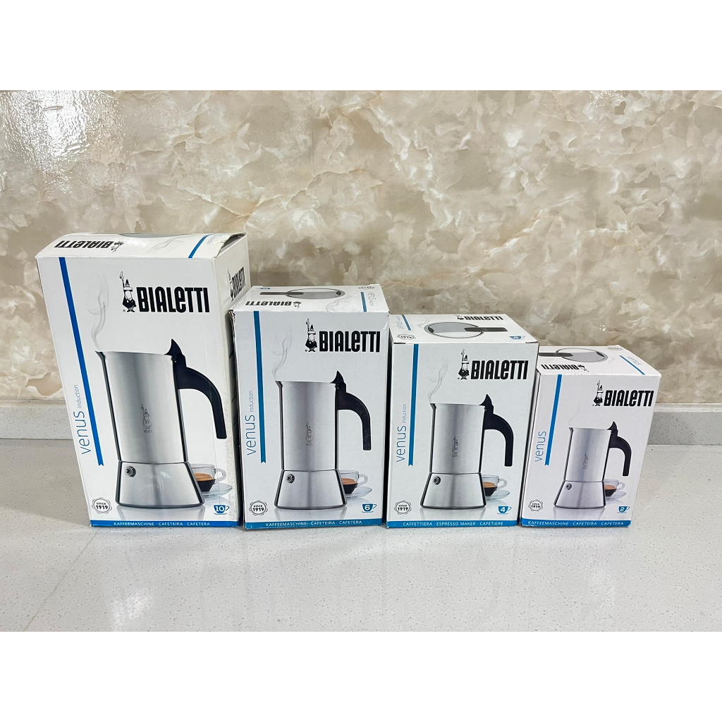 ใหม่แกะกล่องของแท้ Bialetti Venus หม้อต้มกาแฟโมค่าที่ทำจากสเตนเลส ดีไซน์วาล์วเดียวสุดคลาสสิก