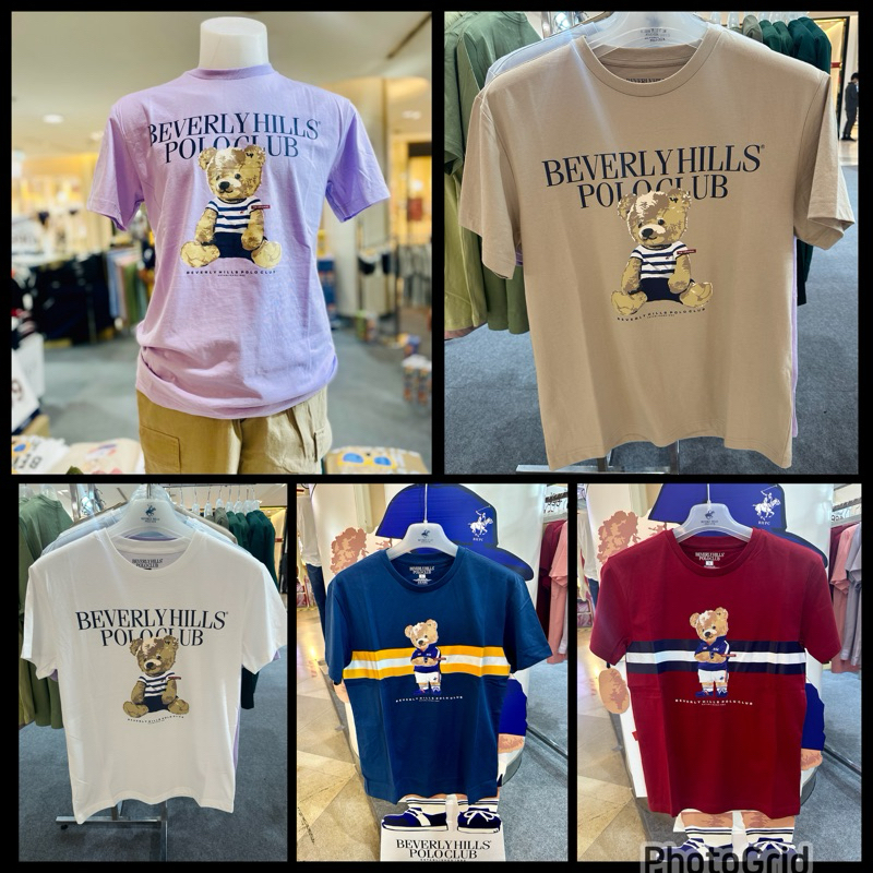 พร้อมส่ง‼️เสื้อคอกลมรุ่นใหม่  ของเเท้100%💥จากแบรนด์#Beverly hills polo club #classicbear#polo