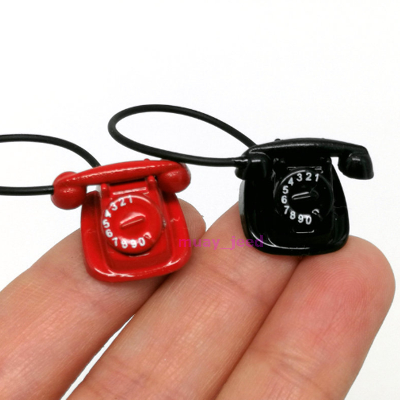 B83 ของเล่นตุ๊กตา ของจิ๋ว โทรศัพท์ โทรศัพท์บ้าน dollhouse