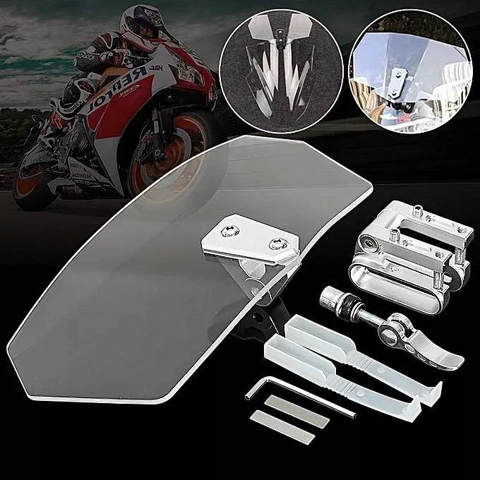 ตัวต่อชิวหน้า ปรับระดับได้ Clip on Windshield Motorcycle ทัวริ่ง แบบขาเดียว wind shield thumbnail 4