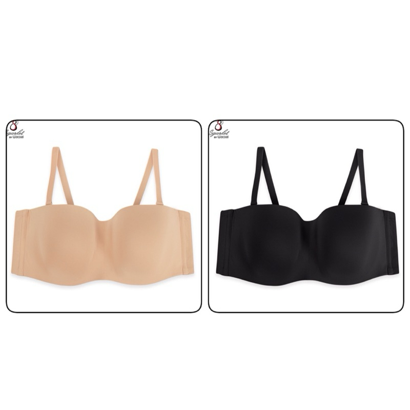 สินค้าเซลล์ตัดขอบป้าย Sgarlet by wacoal เสื้อในเกาะอก มีโครง เต้าเรียบ แบบถอดสายบ่า ไซซ์ใหญ่พิเศษ สีเนื้อสีดำ MB1729