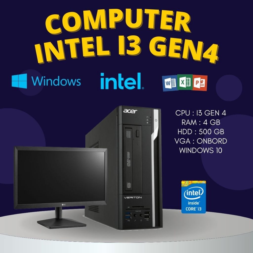 -( spcomputer )-  คอมพิวเตอร์ พร้อมจอ 19นิ้ว i3 gen4 / R4 / H500 ราคาสุดคุ้ม สินค้าคละยี่ห้อ คละรุ่น