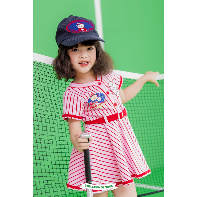Thelandofvava LOOK10 VNXZ1088 เดรส COLLEGE เด็กผู้หญิง ลิขสิทธิ์แท้จาก vava
