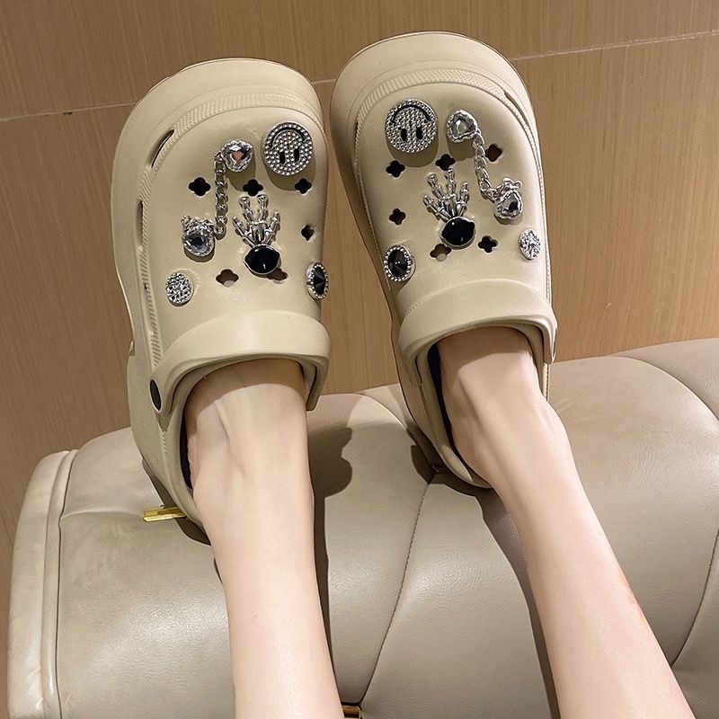 รองเท้าหัวโต รองเท้านุ่ม พื้นหนา EVA กันน้ำ รองเท้าแตะ ป้องกันแสงแดดที่ระบายอากาศได้ T5292 - รูปที่ 4