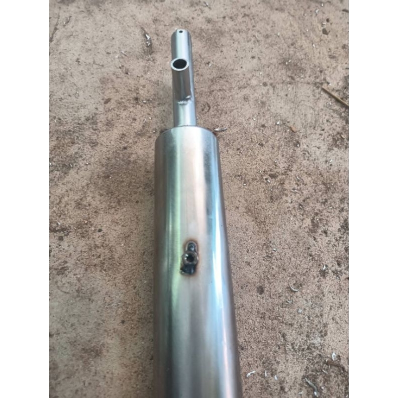 ถังลมสเตนเลสขนาดนิ้วครึ่งยาว15cm. หนา1.2มม. บรรจุลม150psi.มัลติปั้ม
