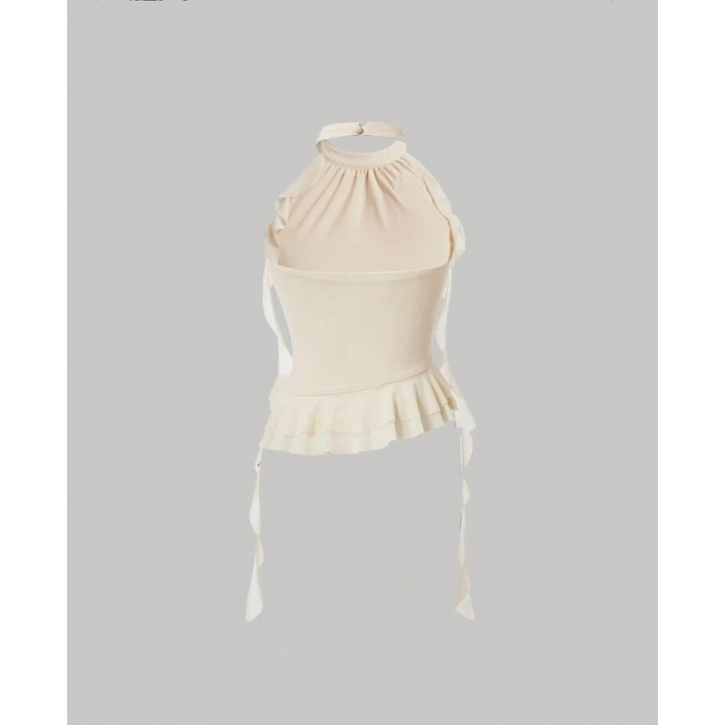 เสื้อกล้าม แขนกุด คล้องคอ การออกแบบ ดอกไม้3D เข้ารูป พร้อม 3D เรียบหรูดูแพง สวยมากๆ - รูปที่ 7