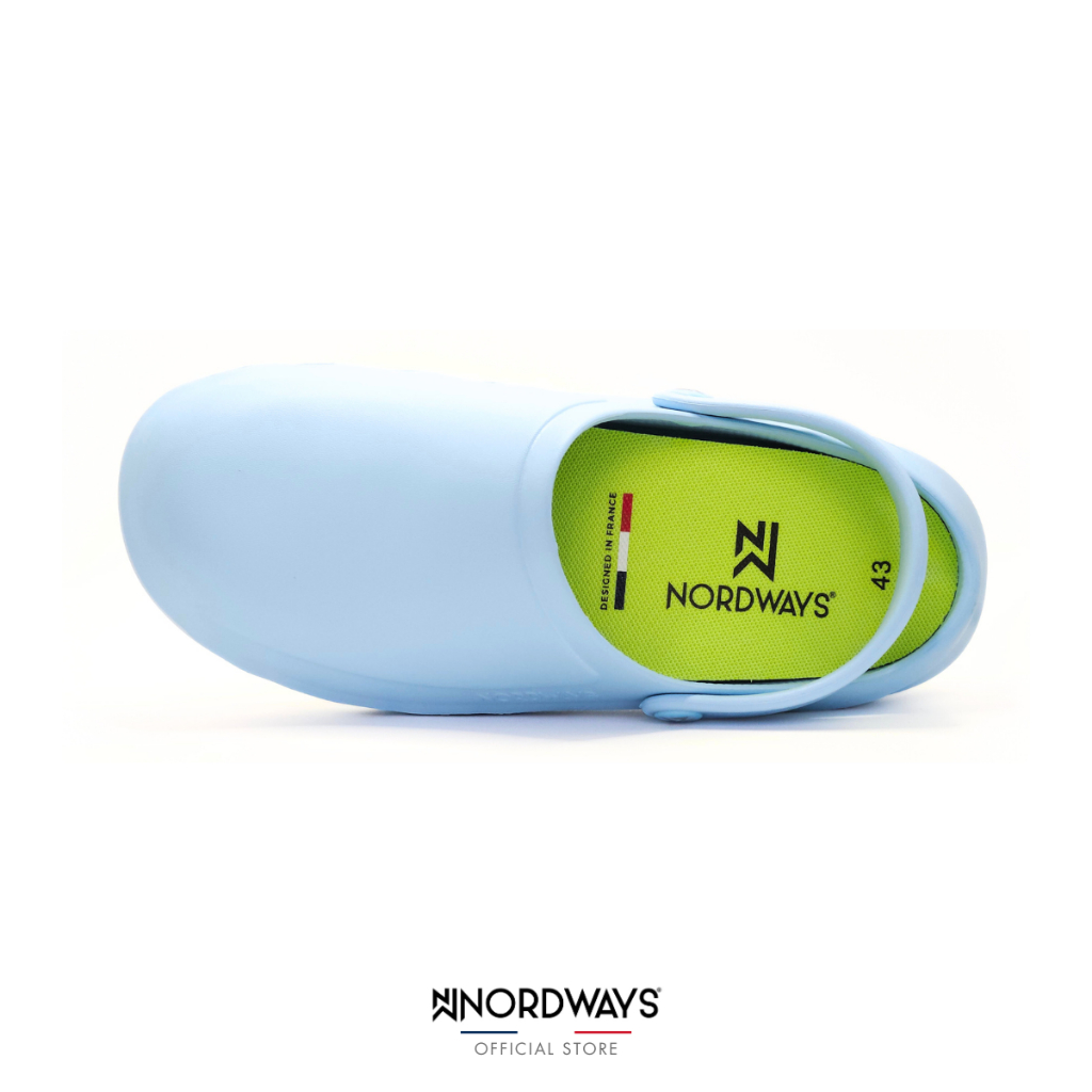 Nordways รุ่น NFLY รองเท้าหัวโต รองเท้าเชฟ ลำลอง กันลื่น ทน น้ำหนักเบามาก มีISO สีฟ้า Size36-46