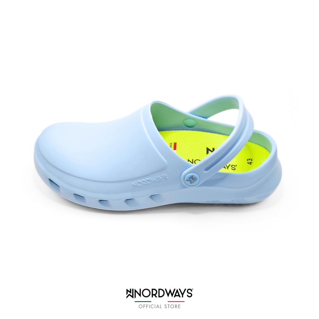 Nordways รุ่น NFLY รองเท้าหัวโต รองเท้าเชฟ ลำลอง กันลื่น ทน น้ำหนักเบามาก มีISO สีฟ้า Size36-46