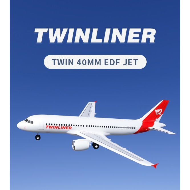 เครื่องบินโฟม ตัวลำ+ชุดไฟ มอเตอร์ดักแฟนคู่ XFly Twinliner Twin 40MM EDF Jet (ไม่รวมวิทยุ รีซีฟ แบต) 
