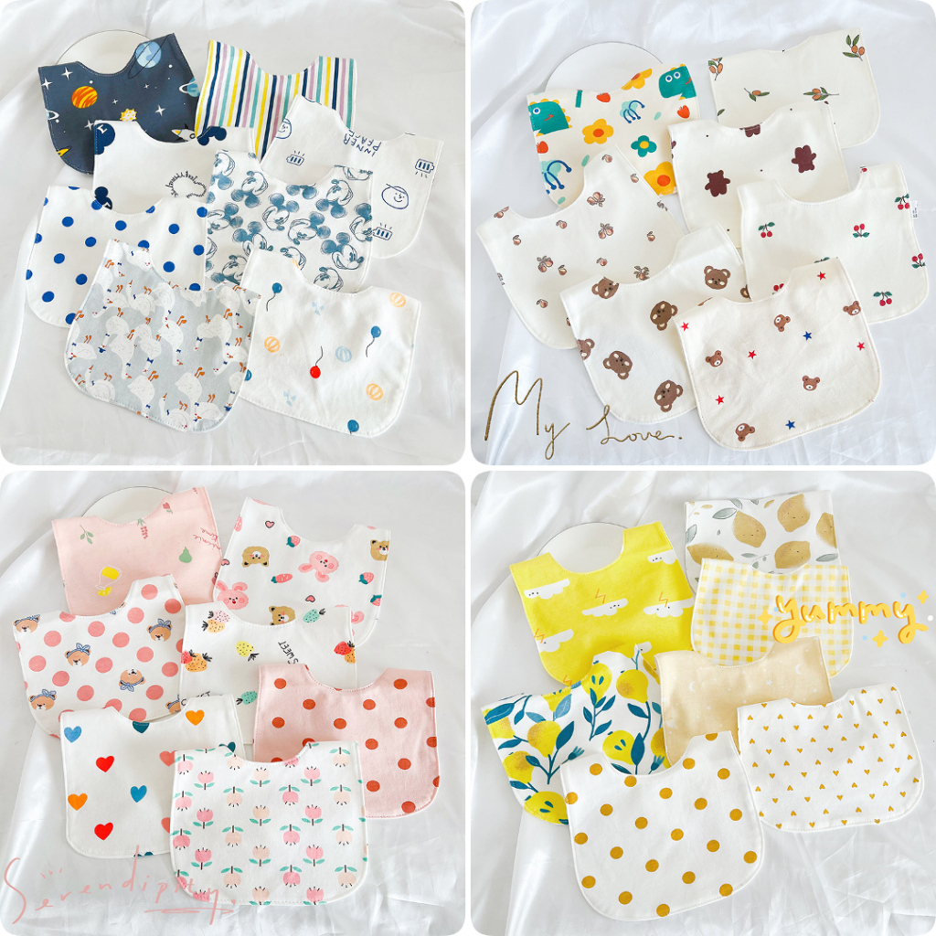 โล๊ะสต้อก BrananaPlut ผ้ากันเปื้อนผ้าคอตตอนพิมพ์ลาย ทรงยู สำหรับเด็ก U NewCotU