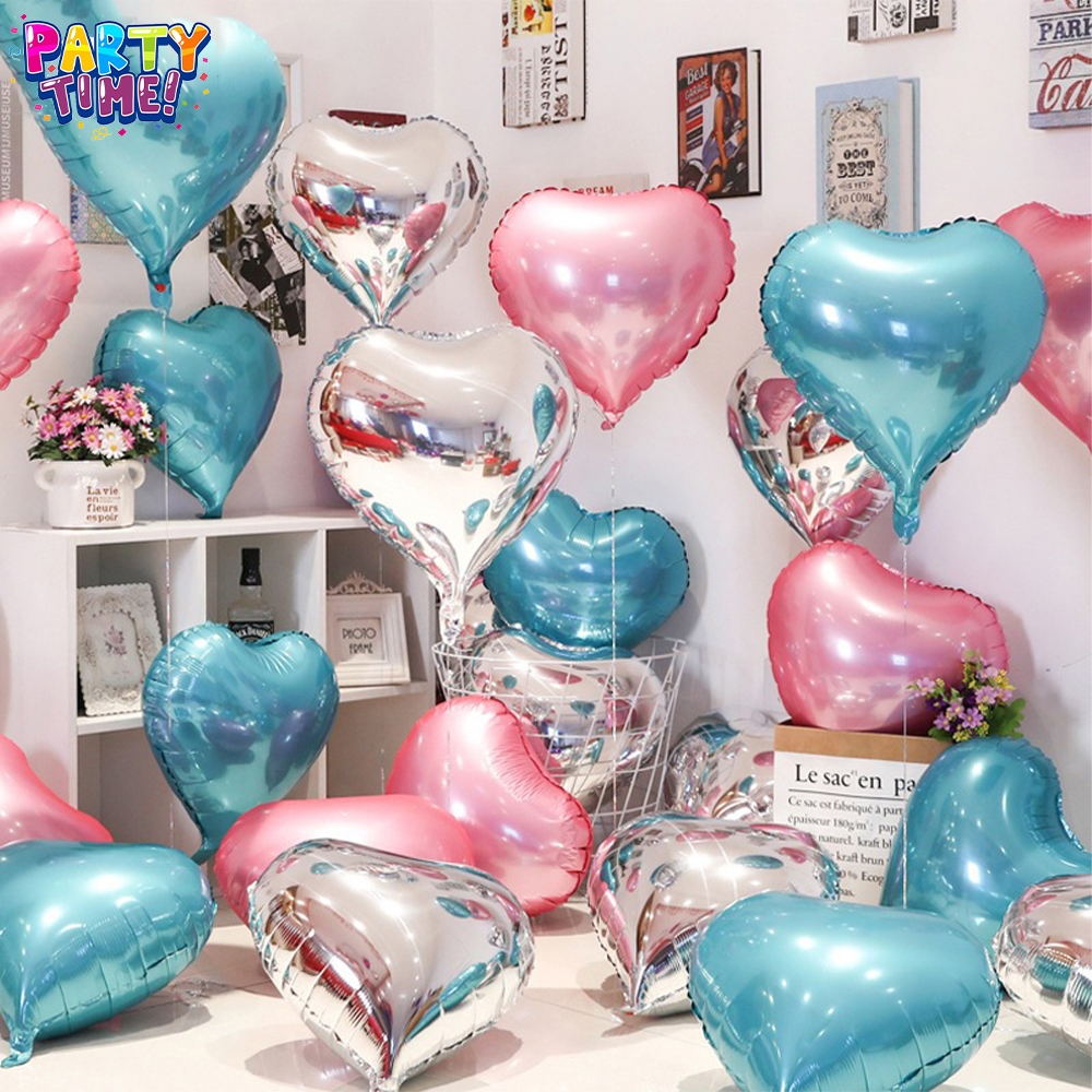 Big Party ลูกโป่งฟิล์มอลูมิเนียม รูปดาวห้าแฉก ขนาด 18 นิ้ว สําหรับตกแต่งปาร์ตี้วันเกิด งานแต่งงาน บอลลูนรูปหัวใจ