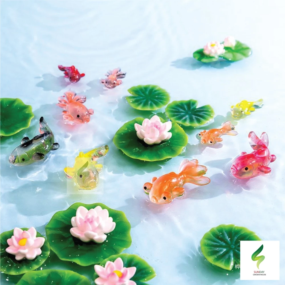 ตุ๊กตาปลาสีสันสดใส Micro-Landscape ตกแต่งสวนถาด ตู้ปลา DIY thumbnail 5