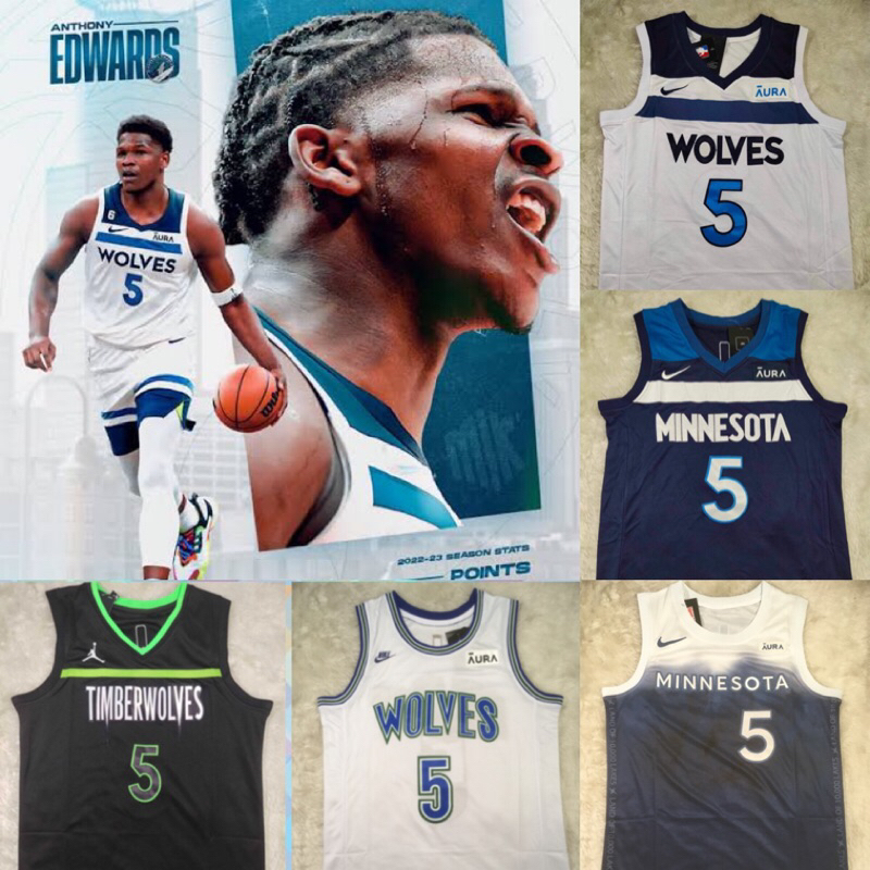 เสื้อบาส anthony edwards nba งานปัก