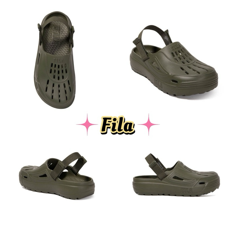 [NEW] Fila แท้💯 รองเท้าแตะหัวกลม Disruptor Clog (สีเขียว)