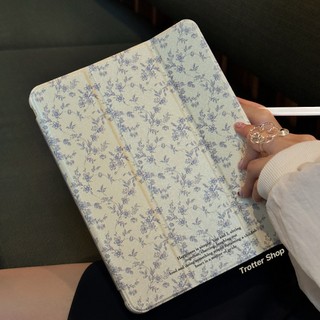 🔥จัดส่งภายใน24ชั่วโมง🔥เคสไอแพด Air8 11 mini7Blue Floral Mirror ที่ใส่ปากกา case ipad Pro12.9 Gen11