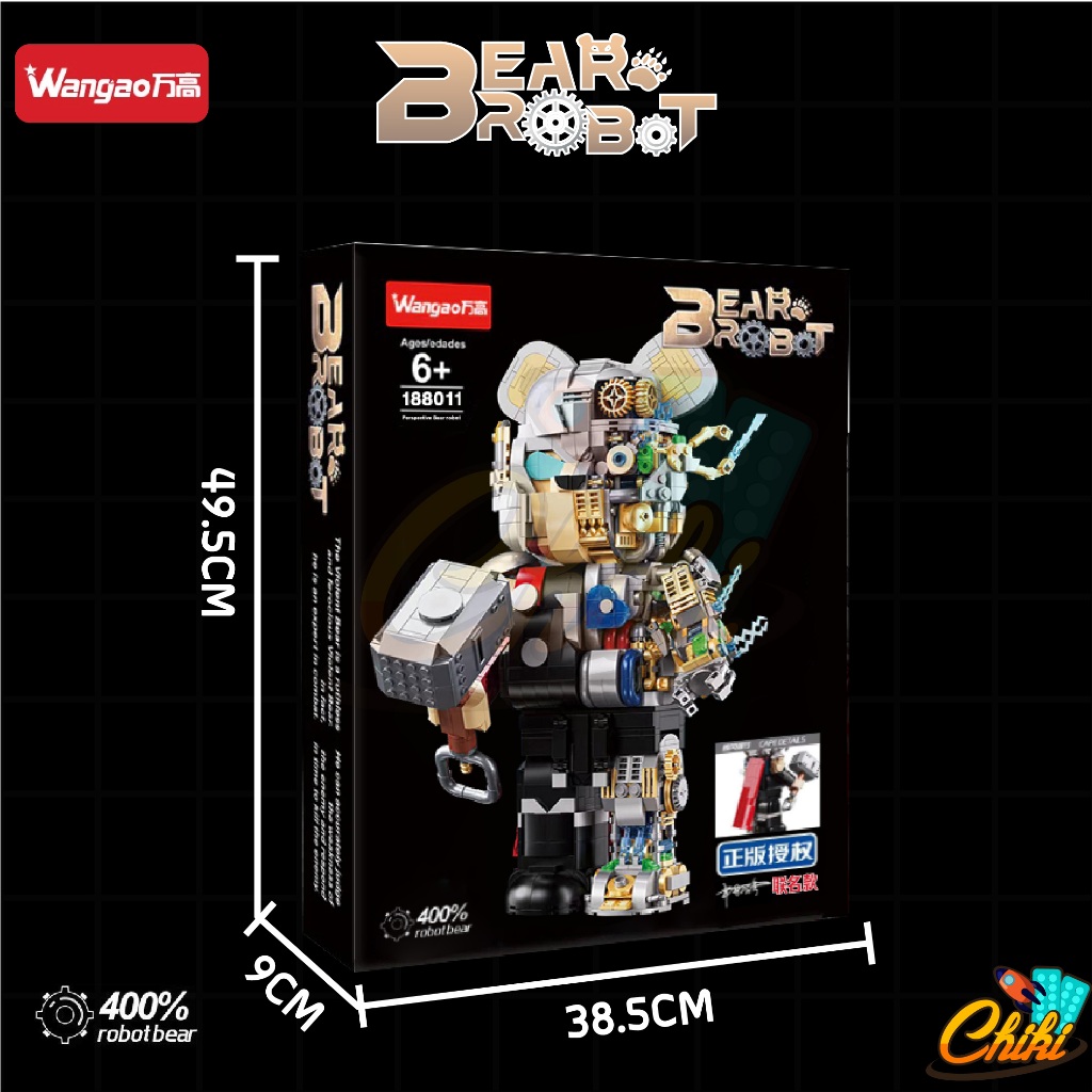 [พร้อมส่ง]ชุดตัวต่อ WANGAO188001 - WANGAO188016 BEAR ROBOT MECHANICAL VIOLENCE แบบริคครึ่งโรบอท เท่ากับ 400% - รูปที่ 2
