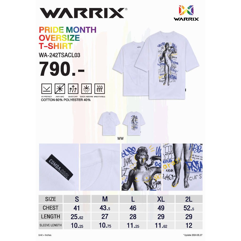 WARRIX เสื้อยืด รุ่น PRIDE MONTH OVERSIZE T-SHIRT (WA-242TSACL03) — صورة 2