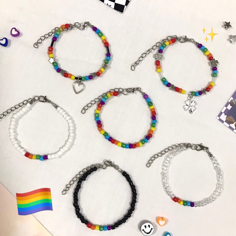 กำไลข้อมือลูกปัดสีรุ้ง LGBTQIA+ ต้อนรับ Pride month🏳️‍🌈 สมรสเท่าเทียม