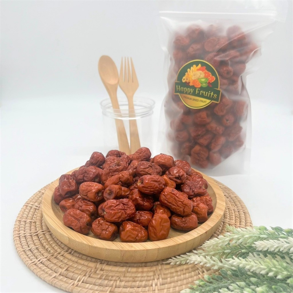 Dried Jujube พุทราจีน(ขนาดจัมโบ้)ไม่มีเมล็ดอบแห้ง พร้อมทาน บรรจุ 500 กรัม/1 กิโลกรัม By Happy Fruits