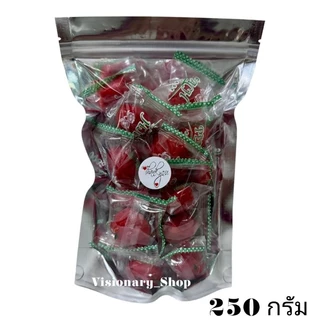 🍓(ถุง 250กรัม) ท้อแดง ลูกพีชแช่อิ่ม รสเปรี้ยว หวาน อร่อย เนื้อแน่น ไม่มีเมล็ด แบ่งขาย