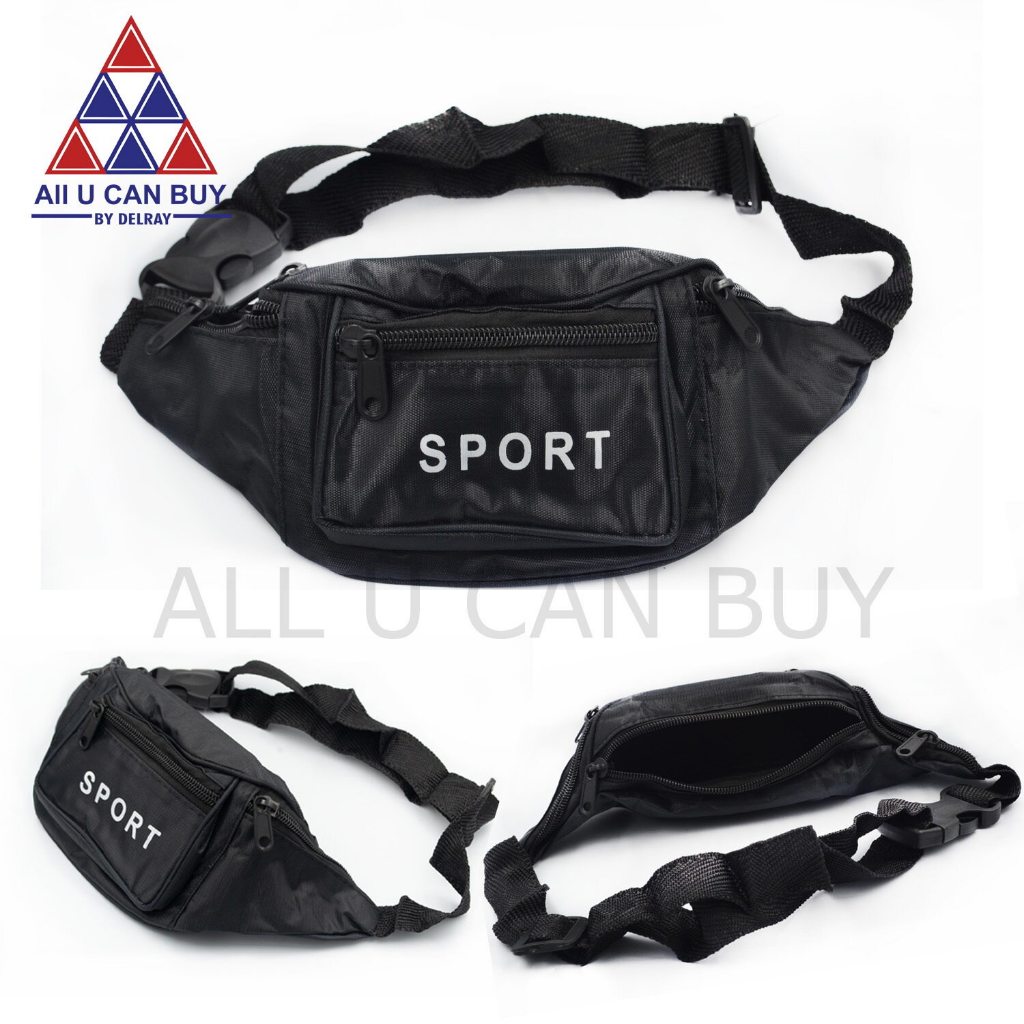Am Ali Mall กระเป๋าคาดเอว กระเป๋าคาดอกลายSPORT สีกรมท่า-สีดำ