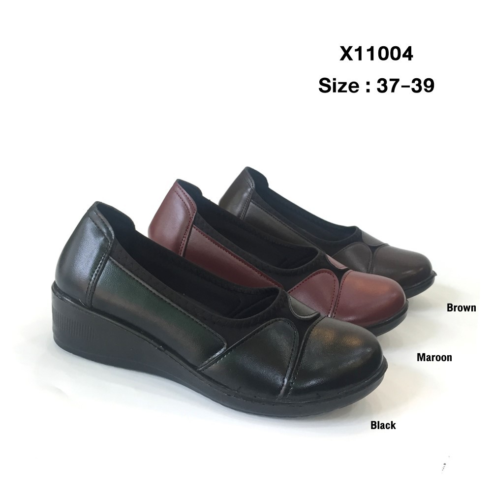 prettycomfort  รองเท้าคัชชูส้นเตี้ย เพื่อสุขภาพหนังนิ่ม ส้นเตารีด oxxo พี้นสูง2นิ้ว ใส่สบาย X11004